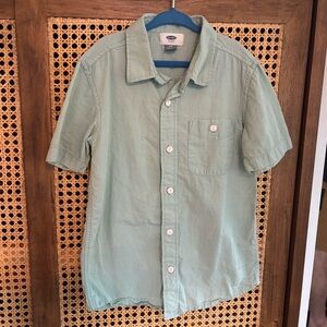 Old Navy Short-Sleeve Button-Down Shirt in Light Mint Green